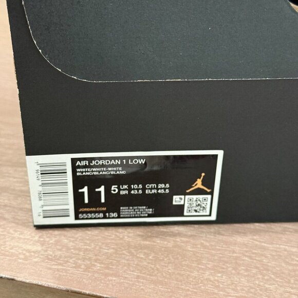 Nike Air Jordan 1 Retro Low Size 11 Triple White - Picture 8 of 8